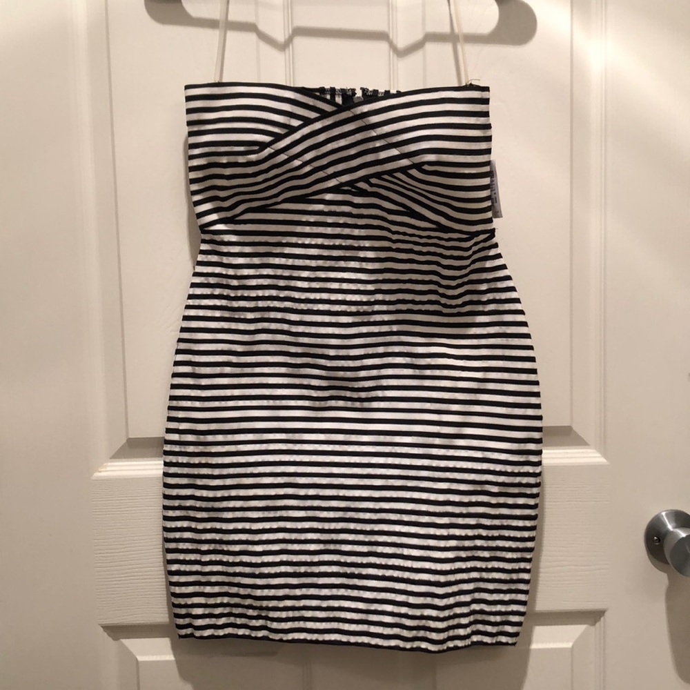 Black & white striped dress